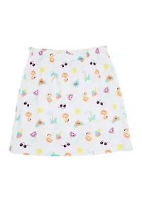 Girls 7-16 Printed Pull On Knit Skirt with Bow