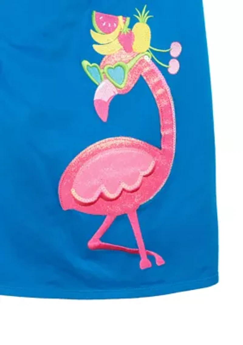 Girls 7-16 Sleeveless Flamingo Dress