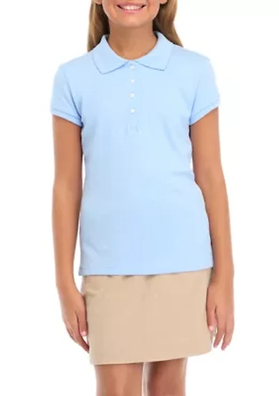 Girls 7-16 Knit Polo Shirt