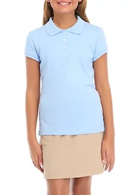Girls 7-16 Knit Polo Shirt