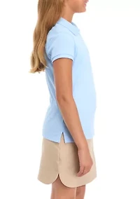 Girls 7-16 Knit Polo Shirt
