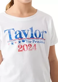 Girls 7-16 President Short Sleeve Graphic T-Shirt