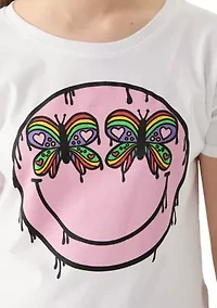 Girls 7-16 Butterfly Smiley Face Graphic T-Shirt