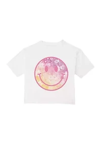 Girls 7-16 Ombré Floral Smiley Graphic T-Shirt