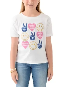 Girls 7-16 Peace and Love Graphic T-Shirt