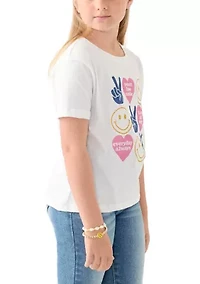 Girls 7-16 Peace and Love Graphic T-Shirt