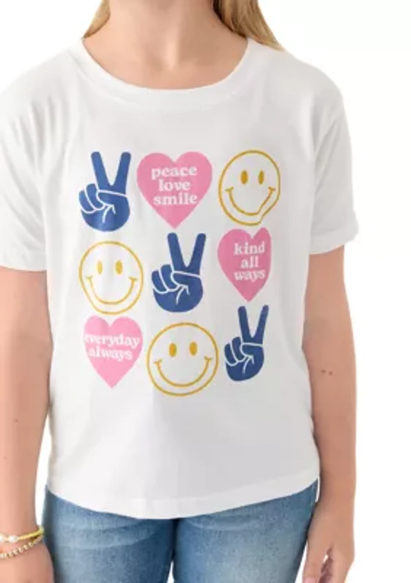 Girls 7-16 Peace and Love Graphic T-Shirt