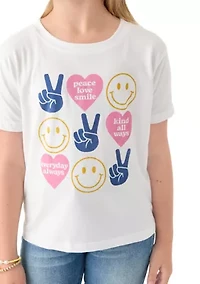 Girls 7-16 Peace and Love Graphic T-Shirt
