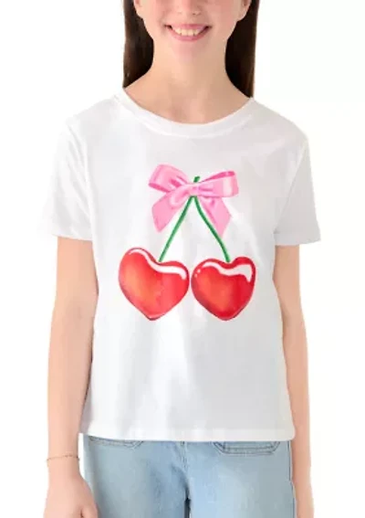 Girls 7-16 Cherry Bow Graphic T-Shirt