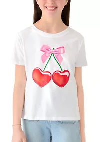 Girls 7-16 Cherry Bow Graphic T-Shirt