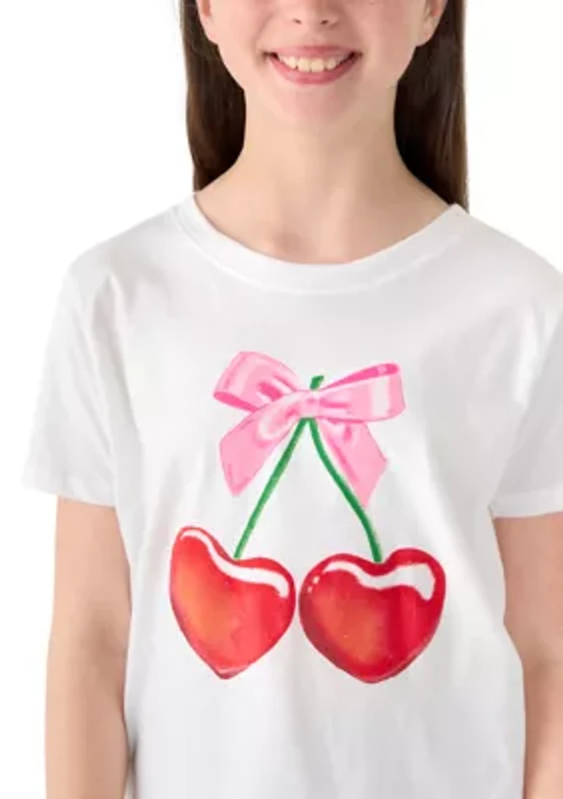 Girls 7-16 Cherry Bow Graphic T-Shirt