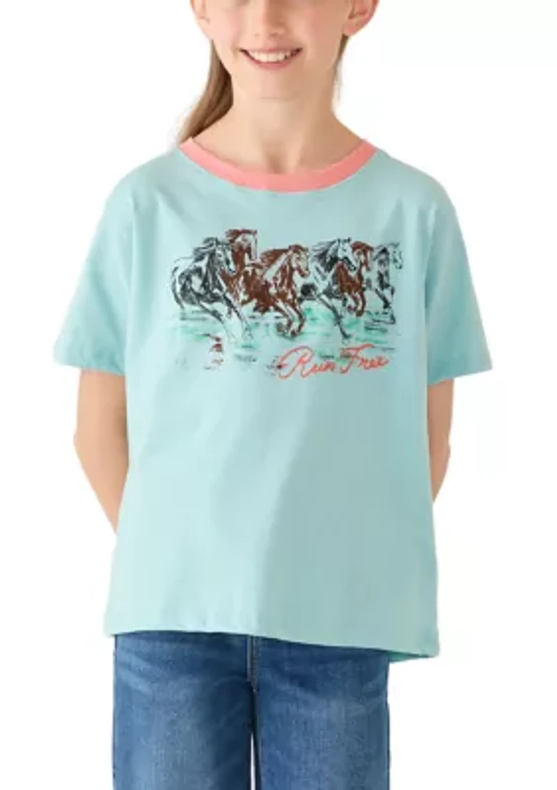 Girls 7-16 Horse Run Free Graphic T-Shirt