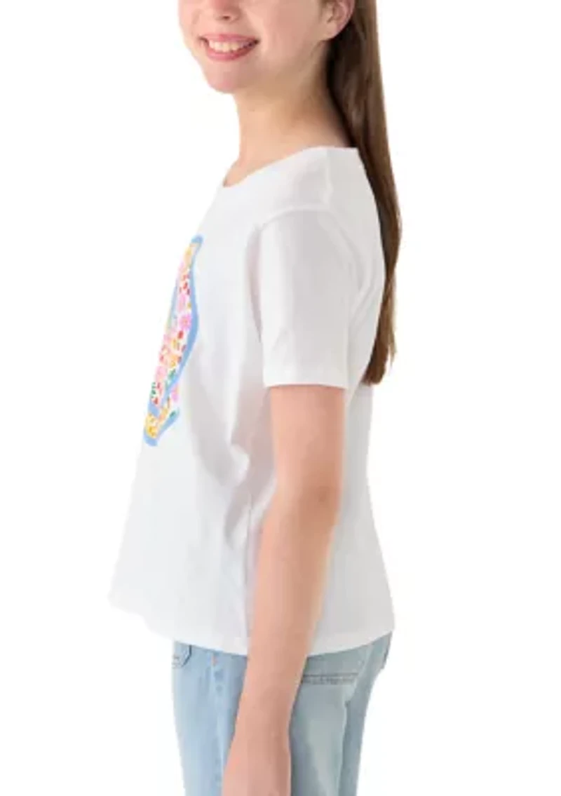 Girls 7-16 Bright Ditsy Smiley T-Shirt