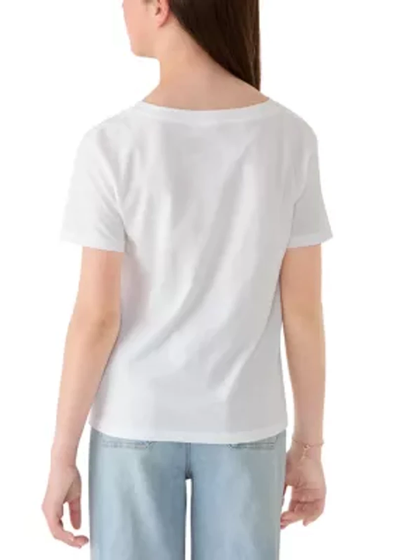 Girls 7-16 Love Smiley Repeat Shirt