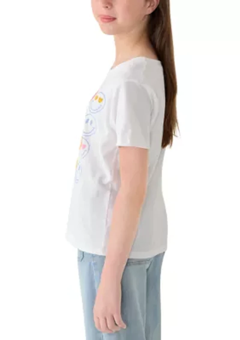 Girls 7-16 Love Smiley Repeat Shirt