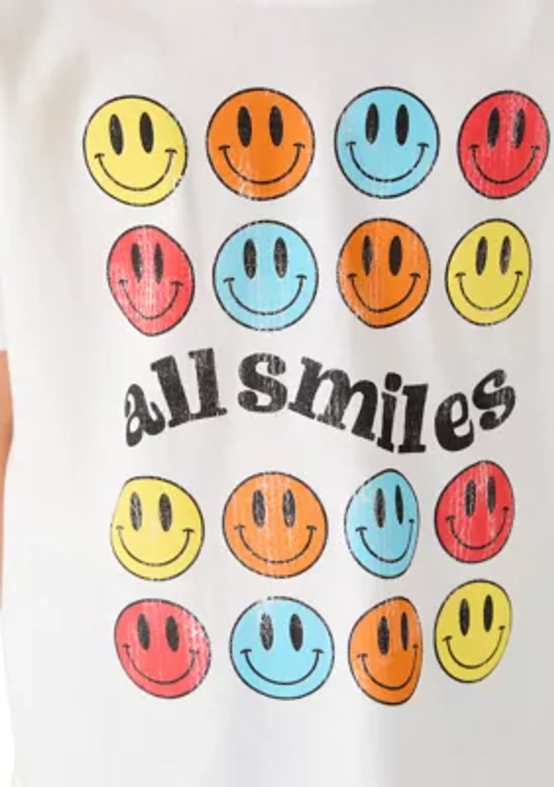 Girls 7-16 All Smiles Repeat Graphic T-Shirt