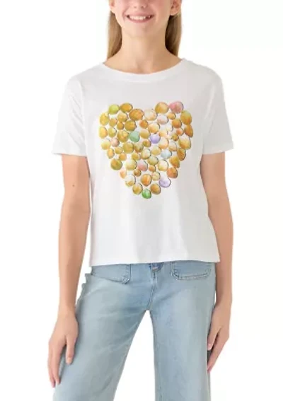 Girls 7-16 Seashell Hearts Graphic T-Shirt
