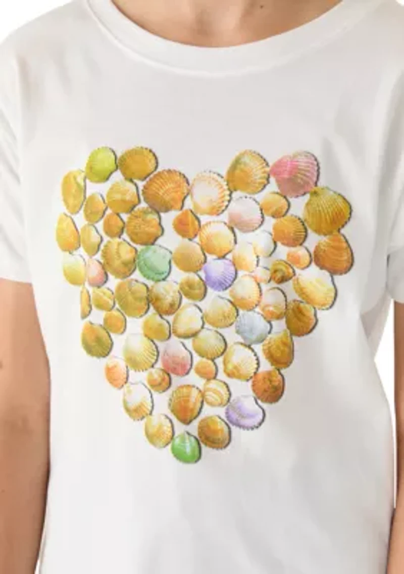 Girls 7-16 Seashell Hearts Graphic T-Shirt