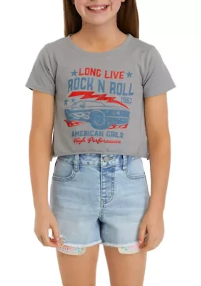 Girls 4-6x Rock N' Roll Short Sleeve Graphic T-Shirt