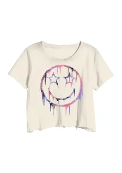 Girls 7-16 Drippy Happy Face Graphic T-Shirt