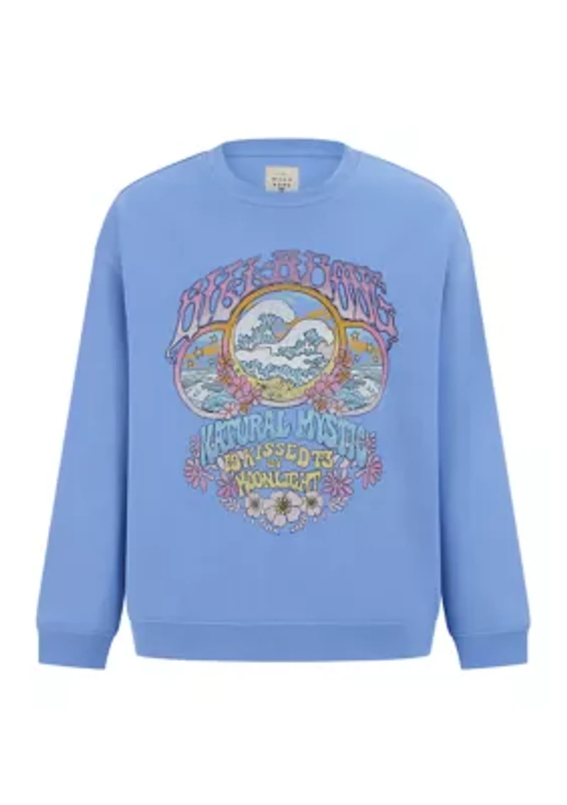 Girls 7-16 Natural Mystic Graphic Crew Sweatshirt