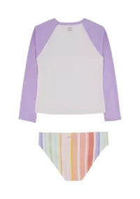Girls 7-16 Rashguard Bikini Set