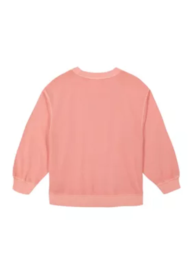Girls 7-16 French Terry Oversized Logo Graphic Sweatshirt