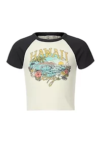 Girls 7-16 Hawaii Graphic Raglan Baby Tee