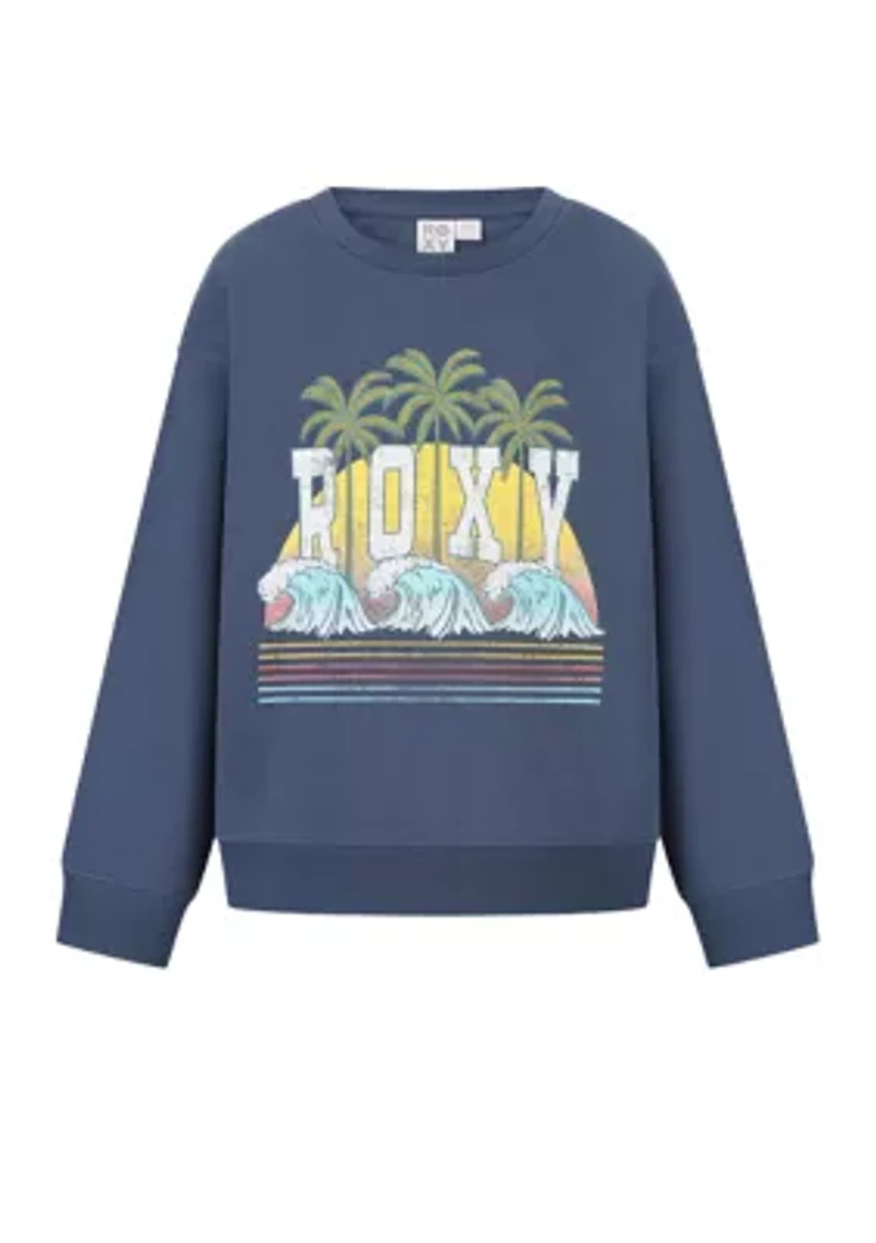 Girls 7-16 Palms Graphic Crew Neck Sweatshirt
