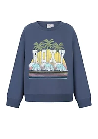 Girls 7-16 Palms Graphic Crew Neck Sweatshirt