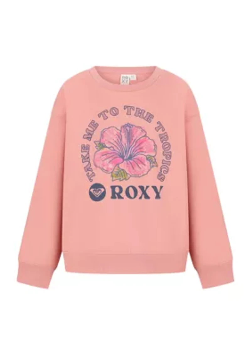 Girls 7-16 Hibiscus Graphic Sweatshirt
