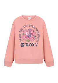 Girls 7-16 Hibiscus Graphic Sweatshirt