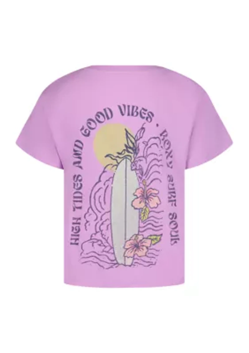 Girls 7-16 Surfboard Hibiscus Graphic T-Shirt