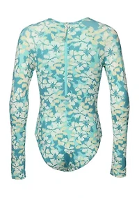 Girls 7-16 Hibiscus Rashguard Suit