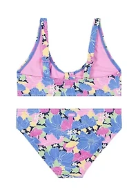 Girls 7-16 Floral Printed Bikini Swim Set