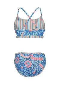 Girls 7-16 Cascais Floral 2 Piece Reversible Bathingsuit