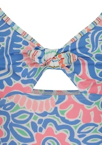 Girls 7-16 Cascias Floral One Piece with Peakaboo Detail