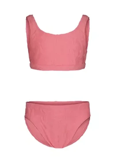 Girls 2 Piece Set Hibiscus Jacquard Swim