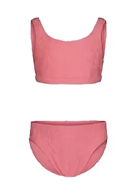 Girls 2 Piece Set Hibiscus Jacquard Swim