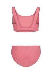 Girls 2 Piece Set Hibiscus Jacquard Swim