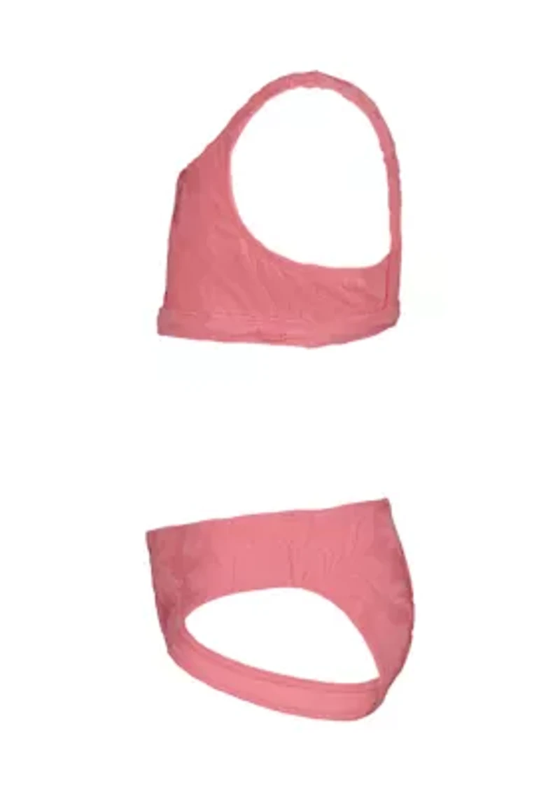 Girls 2 Piece Set Hibiscus Jacquard Swim