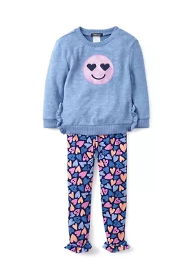 Girls 4-6x Smile Graphic Sweatshirt and Leggings Set