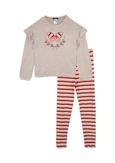 Girls 7-16 Long Sleeve Butterfly Set