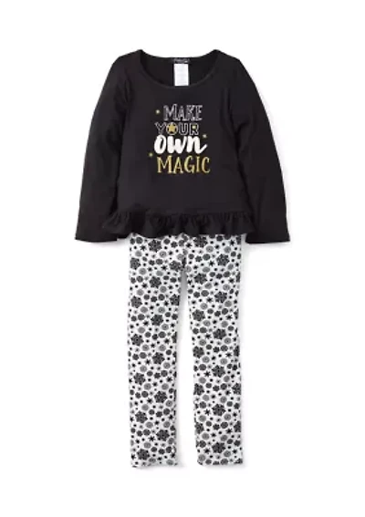 Girls 4-6x Your Own Magic Graphic Top and Printed Leggings