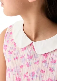 Girls 7-16 Prink Printed Collared Top
