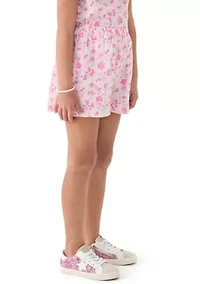 Girls 7-16 Pink Printed Shorts