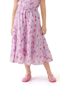 Girls 7-16 Maxi Purple Printed Skirt