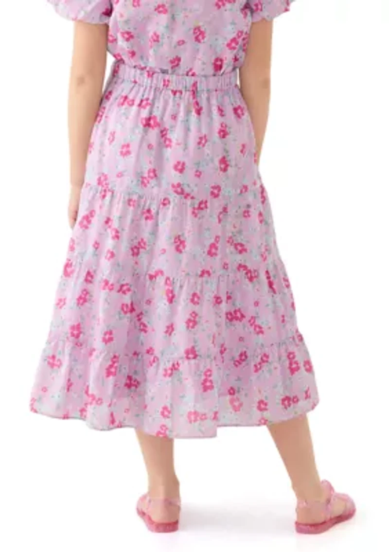 Girls 7-16 Maxi Purple Printed Skirt