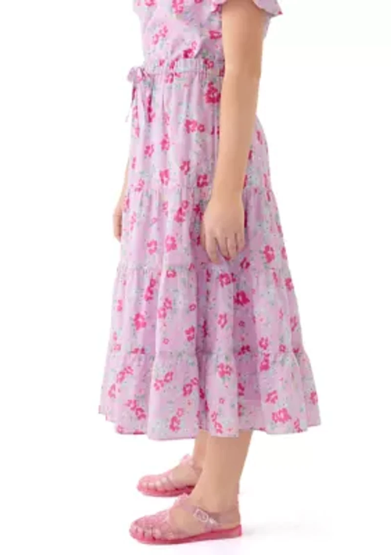 Girls 7-16 Maxi Purple Printed Skirt