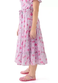 Girls 7-16 Maxi Purple Printed Skirt